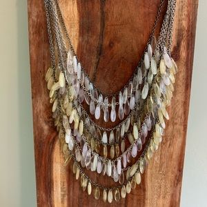 Multi-row beaded statement necklace